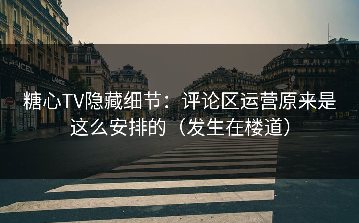 糖心TV隐藏细节：评论区运营原来是这么安排的（发生在楼道）  第1张