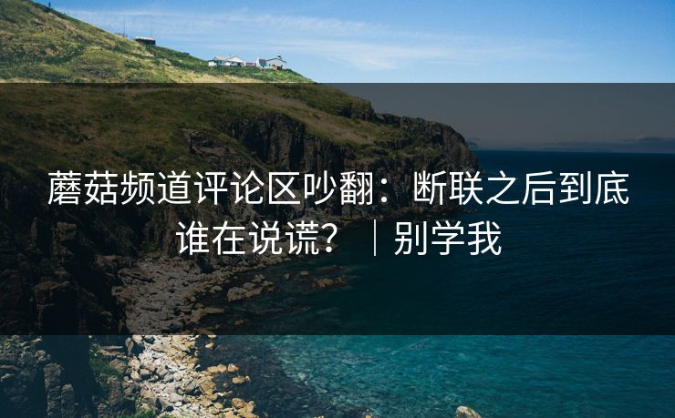 蘑菇频道评论区吵翻：断联之后到底谁在说谎？｜别学我  第1张